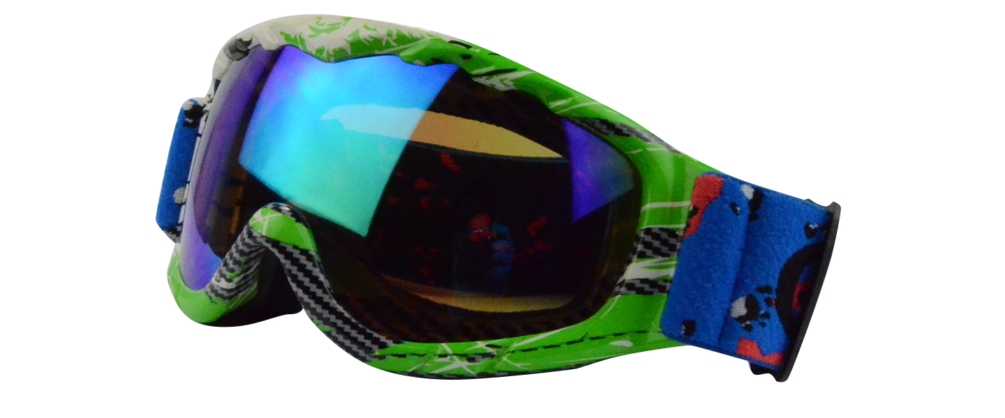 Ski Goggles H035 BLACK WHITE GREEN
