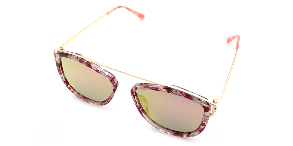 Prescription Sunglasses S6059 PINK CLEAR C3